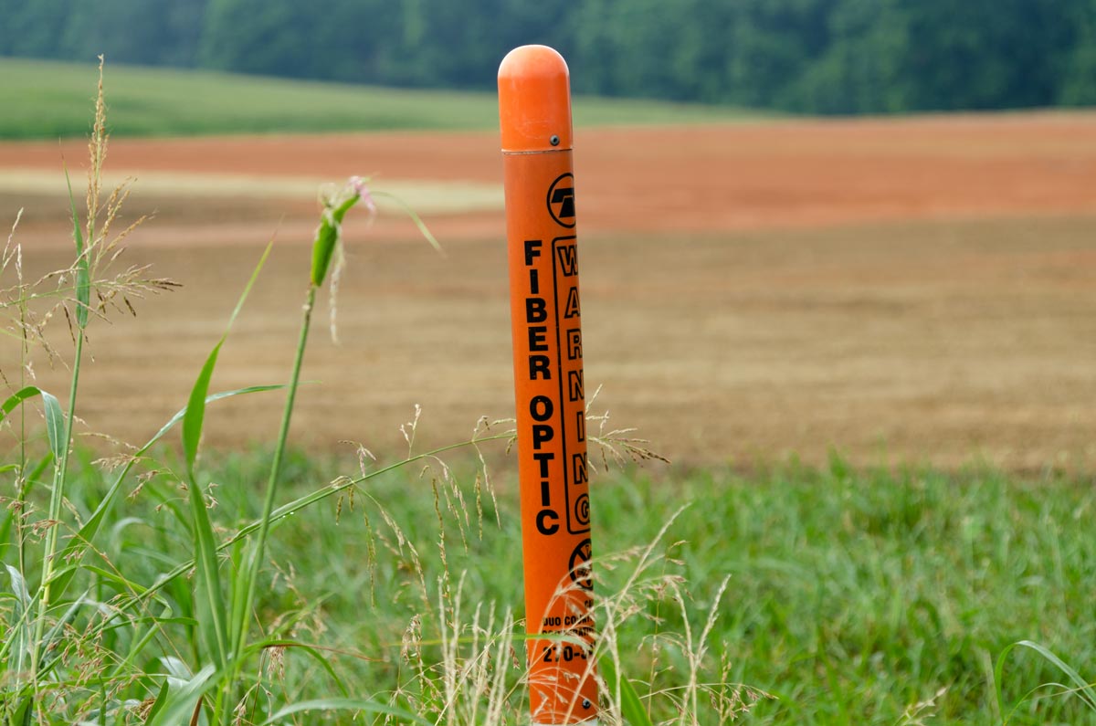 fiber optic access marker in the Lake Cumberland Regional Industrial Complex in Russell County, Kentucky