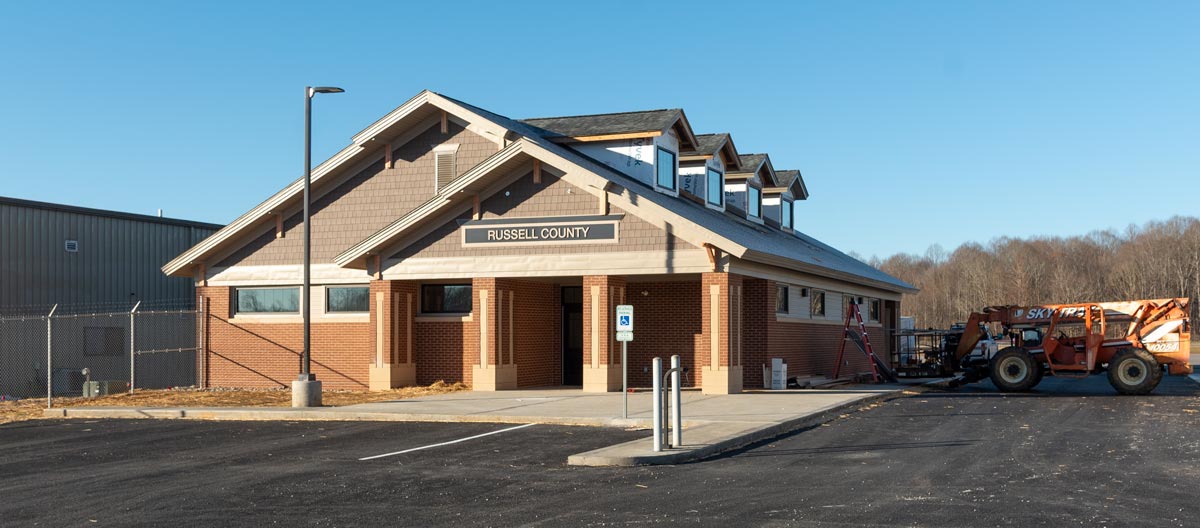 Russell county airport terminal under construction.